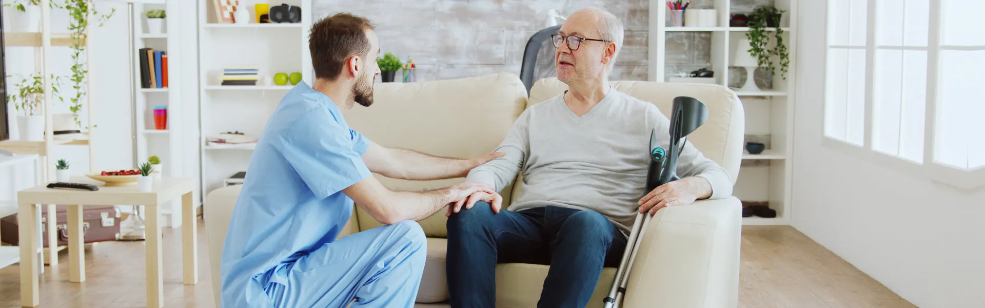 caregiver taking care of senior